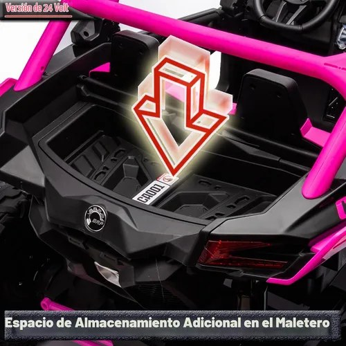 Vista 9 de 24V CAN-AM Maverick X3 con licencia de 2 plazas para niños UTV Rosa intenso