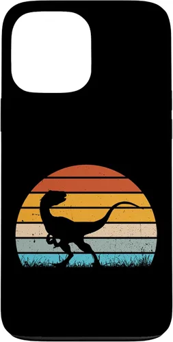 Vista 24 de Retro Sunset Jurassic Velociraptor Dinosaur Case for iPhone 17