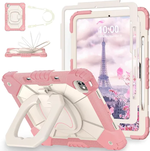 Vista 20 de WESOROL Funda para iPad Air de 13 pulgadas M4/M3/M2 2026/2025/2024 con soporte para lápiz, protector de pantalla, soporte giratorio de 360°, funda