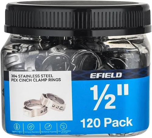 Vista 12 de EFIELD - Anillos de abrazadera Pex de acero inoxidable de 1 pulgada para tubos/tuberías Pex (paquete de 10) (CLAMP013)