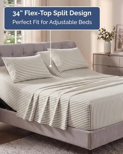 Vista 294 de Extra Deep Twin XL Sheet Set - 3 Piece College Dorm Room - White 01-Blanco