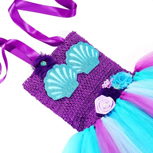 Vista 4 de JerrisApparel Vestido de sirena para niñas con diadema