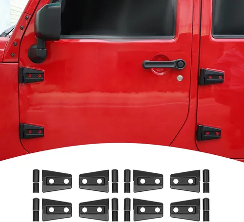 Vista 19 de 4 cubiertas protectoras de bisagra de puerta para Jeep Wrangler JK 2007-2018 de 2 puertas (negro)