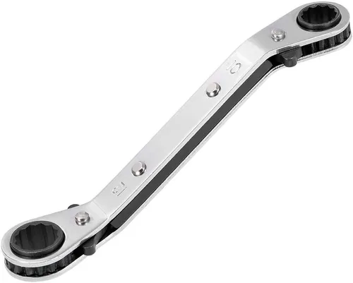 Vista 15 de uxcell Llave de trinquete reversible, extremo de caja doble de desplazamiento de 0.236 in x 0.276 in, Cr-V