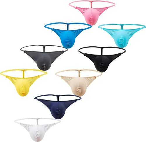 Vista 5 de Tangas sexy para hombre, ropa interior de seda de hielo, bikini de lucha libre Sumo Binding Tangas