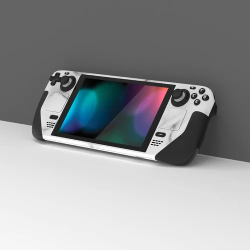 Vista 2 de PlayVital Juego Completo de Calcomanía Protectora para Steam Deck LCD, Pegatinas Personalizadas Cubierta de Vinilo para Steam Deck OLED - Mármol