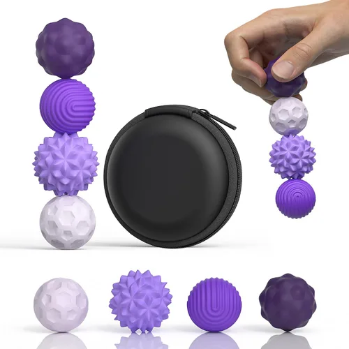 Vista 14 de Bolas magnéticas de juguete fidget, juguete sensorial de silicona para aliviar el estrés para adultos, adolescentes con autismo, ansiedad, TDAH