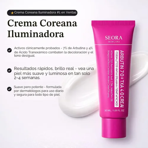 Vista 6 de Crema iluminadora, arbutina y crema facial de ácido tranexámico para el tono de piel desigual y el cuidado de la apariencia de las manchas oscuras