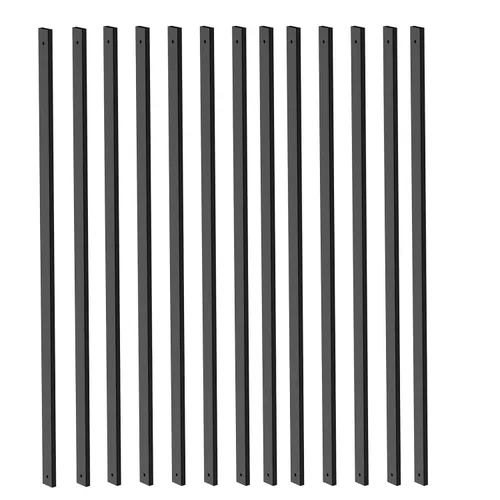Vista 11 de HZIU Paquete de 50 balaustres de cubierta de 26" x 1", balaustre de escalera, diámetro de husillo de cubierta de metal negro y barandilla