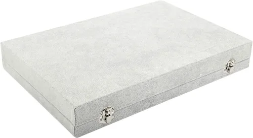 Vista 9 de RealPlus Organizador de bandeja para collar con tapa de cristal 20 ganchos collar y joyería