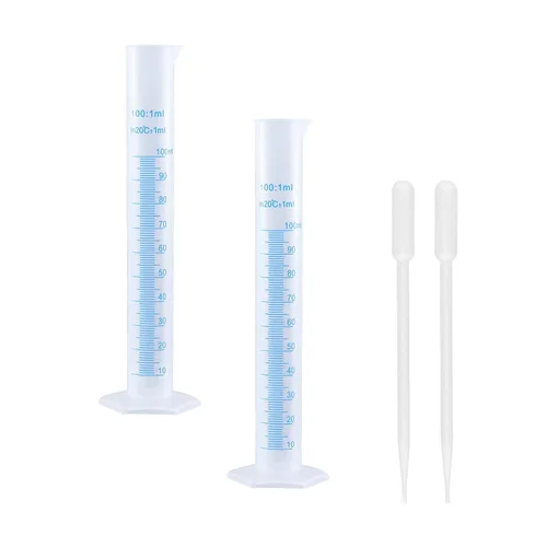 Vista 11 de Geesatis Cilindro graduado plástico de 0.8 fl oz (10) y 0.1 fl oz (20) cuentagotas de plástico