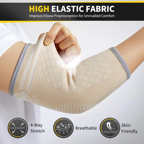 Vista 8 de CAMBIVO - Juego de 2 coderas de compresión, codo de tenis y golfista Breathable 3D Knit, Moisture-Wicking, No Straps or Velcro, Epicondylitis