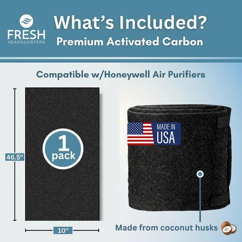Vista 2 de Prefiltro de carbón activado prémium compatible con filtros de purificadores de aire Honeywell R, filtro de repuesto HEPA Prime, prefiltro Honeywell