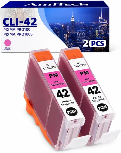 Vista 12 de CLI-42 Pixma Pro-100 - Cartucho de tinta de repuesto para Canon CLI42 GY CLI-42 LGY compatible con impresoras Pixma Pro-100 Pro-100s, paquete de 4