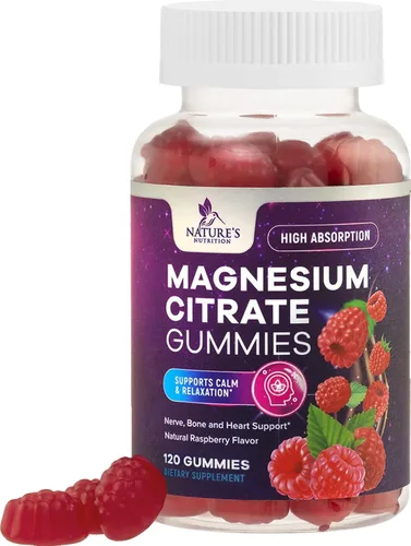 Vista 10 de Gomitas de citrato de magnesio para adultos y niños, suplementos de magnesio de alta absorción, calma premium, relajación, apoyo muscular, nervios