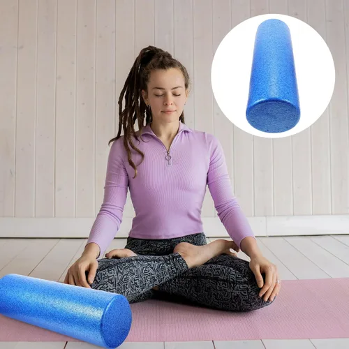 Vista 2 de PRETYZOOM Rodillo de columna de masaje muscular de yoga de espuma de alta densidad azul para fitness relajación corrección de postura y terapia