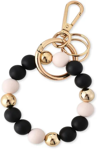 Vista 2 de Llavero de silicona con cuentas para mujer, pulsera elástica para llavero