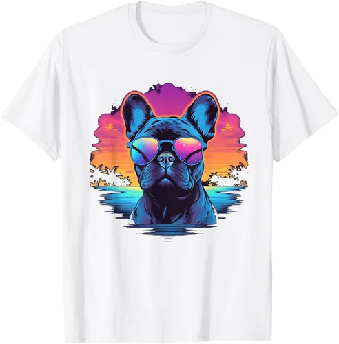 Vista 42 de Camiseta de perro Bulldog Francés para hombres y mujeres, Negro