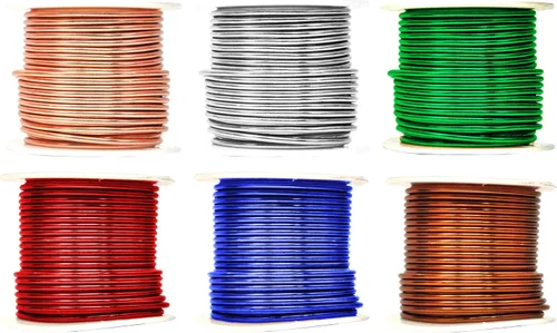 Vista 290 de Mandala Crafts - Alambre de aluminio anodizado de calibre 22 para hacer joyas - 137.2 m de alambre flexible surtido y coloreado - Doble para bonsái