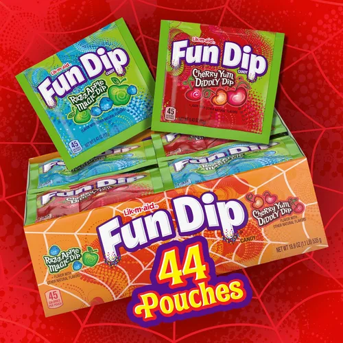 Vista 5 de Fun Dip Caramelo, Halloween Trick or Treat Razz Apple Magic Dip & Cherry Yum Diddly Dip bolsas de dulces, 44
