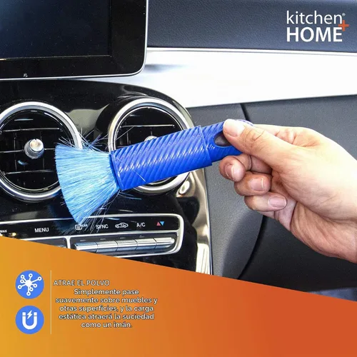 Vista 3 de Kitchen + Home - Plumero estático compacto – Plumero de viaje de 6.5 pulgadas con funda de transporte – El plumero electrostático atrae el polvo