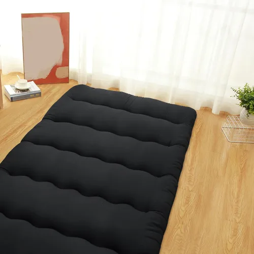 Vista 4 de Colchón japonés de suelo futón, futón de 3 pulgadas de grosor, portátil, plegable, tatami para sofá, tumbona, camping, dormitorio, yoga, dormir