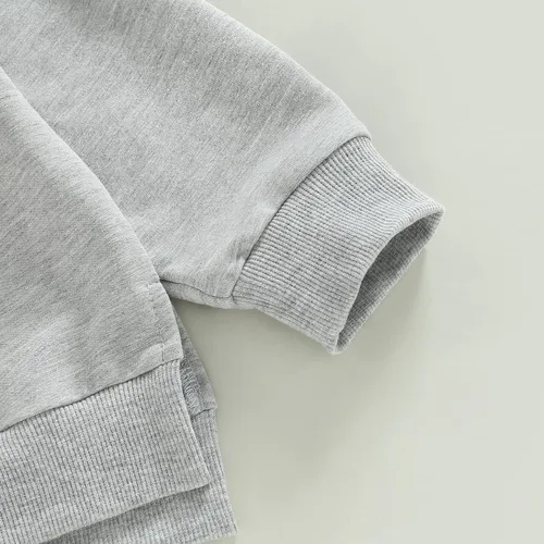 Vista 27 de Sudadera unisex de algodón de color sólido para bebé, camiseta de manga larga con cuello redondo