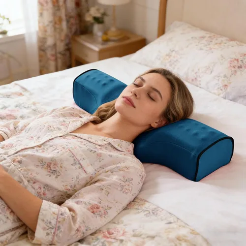 Vista 4 de Neck Therapy Pillow with Cervical Traction Design, Memory Foam Ergonomic Neck Support Pillow for Shoulder Relaxation and Posture Correction, Ideal