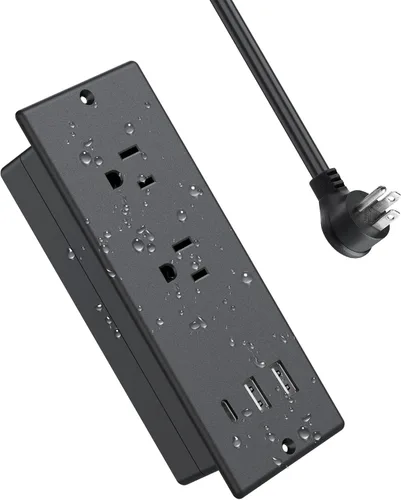 Vista 11 de Jgstkcity Regleta de alimentación empotrable USB C de 20 W, protector de sobretensiones impermeable, toma de corriente de escritorio para muebles, 2