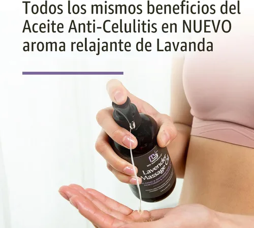 Vista 6 de Aceite de masaje sensual de lavanda con colágeno y células madre, terapia de ajuste de la piel para glúteos, muslos y abdomen, aceite anticelulítico