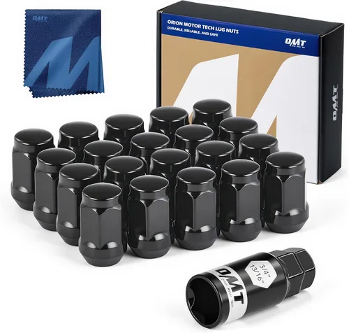 Vista 19 de OMT 1/2 "-20 tuercas de llanta con asiento de cono, juego de 20 tuercas de llanta con 1 llave de enchufe Tuercas de rueda compatibles con Dodge