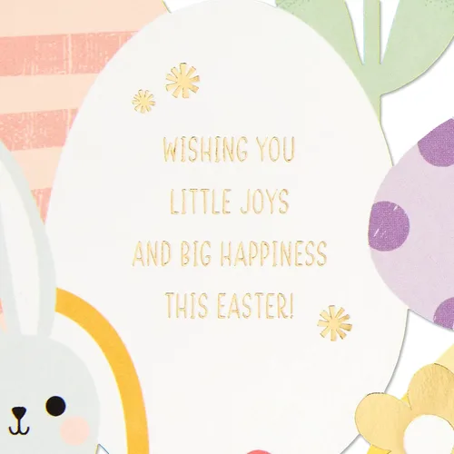 Vista 4 de Hallmark Tarjeta de Pascua exhibible (flores y conejitos plegables de acordeón)