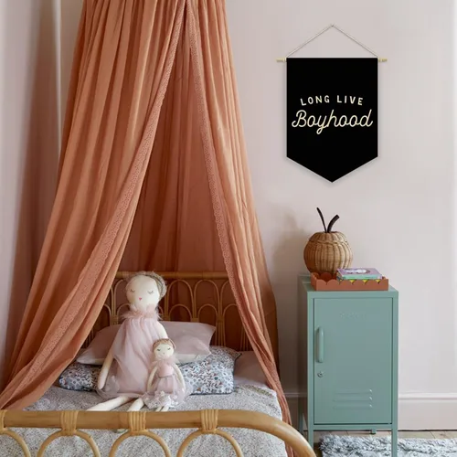 Vista 3 de Decoración para Habitación de Niño, Bandera de Lienzo Negro de Larga Duración para Guardería Sala de Juegos Decoración para Dormitorio de Niños