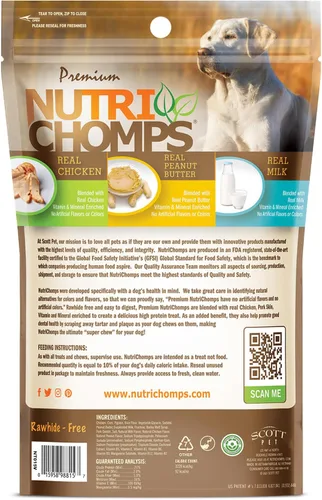 Vista 6 de NutriChomps Masticables para Perros, Trenzas de 6 Pulgadas, Fáciles de Digerir, Snacks para Perros sin Piel Cruda, Saludables, Pollo Real, Sabores a