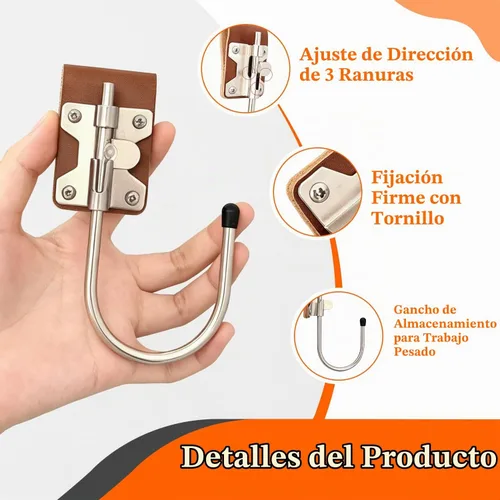 Vista 3 de Soporte de cuero para taladro para cinturón, gancho para herramientas, funda para herramienta de araña, soporte para martillo, 2 paquetes