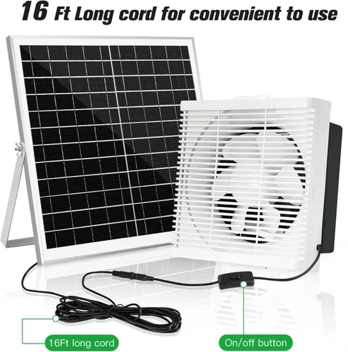 Vista 3 de blessny - Extractor solar de 10 pulgadas para invernadero, gallinero, cobertizo y mascotas