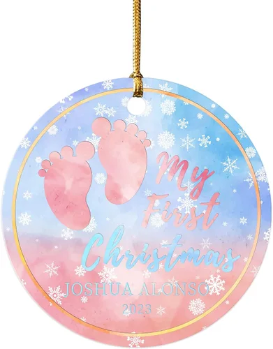 Vista 17 de Impreso en EE. UU. Adornos de Navidad personalizados con foto de perro, adorno de árbol de Navidad con nombre y foto de cachorro personalizados