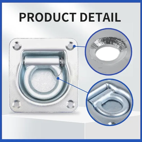 Vista 5 de Anclajes de amarre de anillo en D empotrados (capacidad de 6,000 lb.) para remolque, anclajes de amarre de remolque, kit de servicio pesado