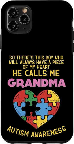 Vista 13 de Grandma Autism Awareness Austistic Boy Piece My Heart Case for iPhone 17