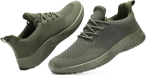 Vista 4 de Zapatos de tenis sin cordones para hombre para caminar correr ligeros transpirables informales suela suave de malla para el trabajo gimnasio