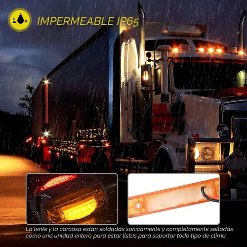 Vista 5 de Nilight 2 luces LED para guardabarros de remolque, luces de marcador de liquidación para remolque, luces delanteras ámbar y traseras rojas para 2