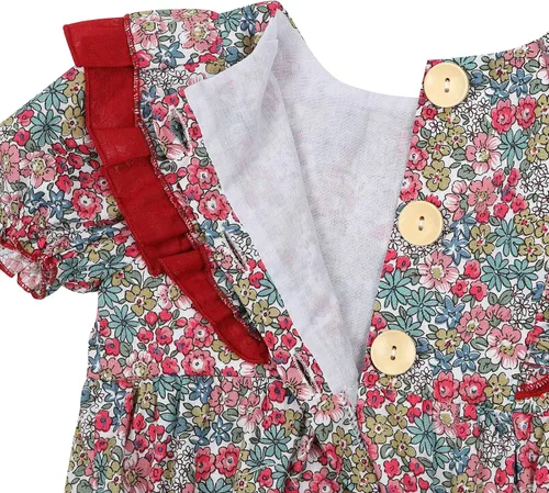 Vista 6 de Peleles de algodón con volantes para bebé, ropa de primavera y verano, overcross