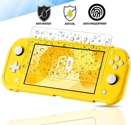 Vista 5 de RKINC Protector de pantalla 2 unidades para Nitendo Switch Lite 2019, protector de pantalla de vidrio templado, 0.013 in garantía de por vida sin