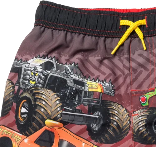 Vista 5 de Monster Jam Maximum Destruction Megalodon Grave Digger El Toro Loco - Pantalones cortos de natación para niños pequeños