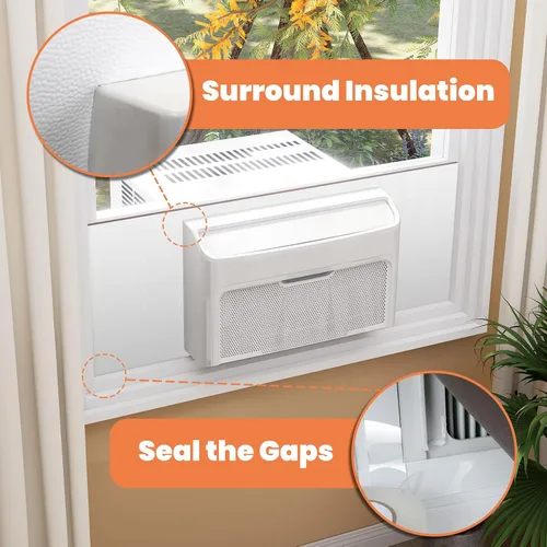 Vista 5 de GCGOODS Panel de espuma con aislamiento lateral de aire acondicionado para ventana, paneles de aislamiento envolvente completo extra ancho, kit
