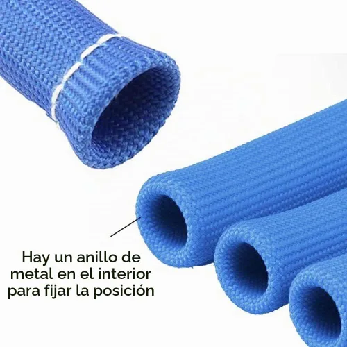 Vista 4 de Cable de bujía, protección térmica, manga de calor, protección de cable de bujía, cinta térmica de alta temperatura de 2500 grados, paquete de 8 Azul
