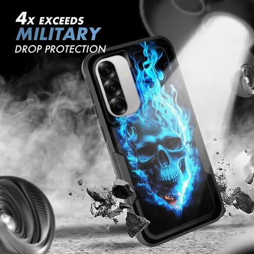 Vista 446 de Funda para Galaxy A14 5G, resistente de doble capa híbrida de policarbonato duro, goma suave, a prueba de golpes, funda protectora resistente
