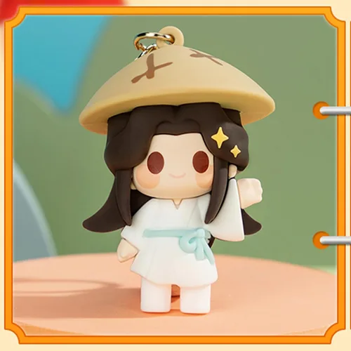 Vista 4 de CALEMBOU Llavero de anime, 2.4 pulgadas, lindo llavero de figura de Xie Lian Hua Cheng Chibi, mercancía china de Donghua Tian Guan Ci Fu