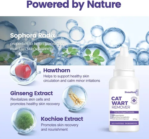 Vista 3 de Removedor de verrugas para gatos y perros, fórmula natural para apoyar el acné felino, marcas de piel, papiloma de perro y eliminación de verrugas