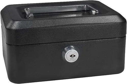 Vista 13 de BARSKA Caja de efectivo de 10 pulgadas con cerradura de llave, color negro
